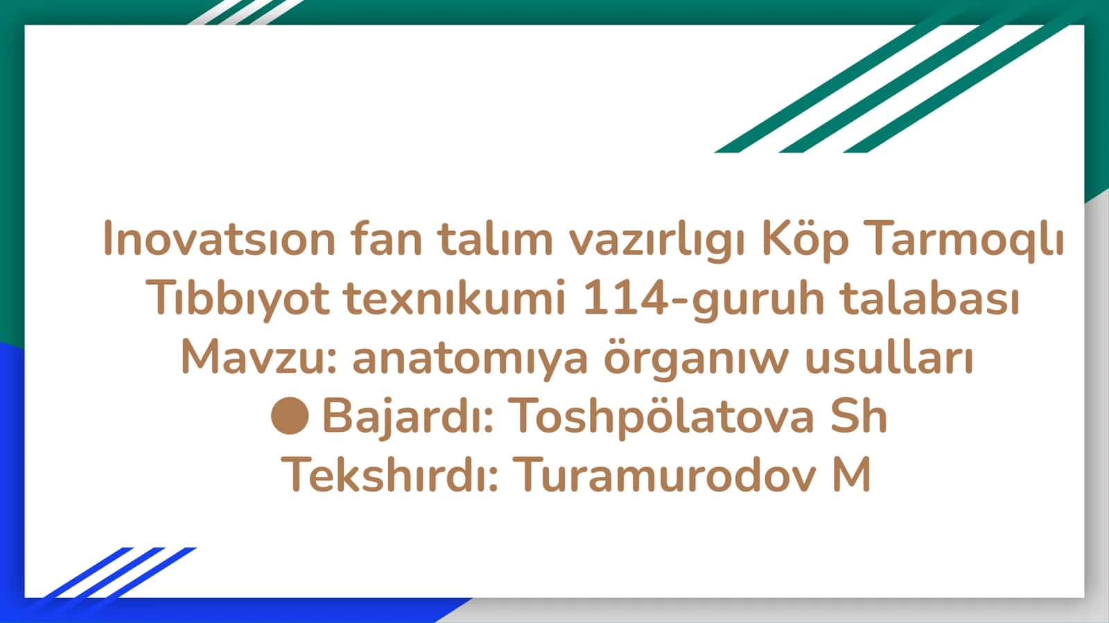 Anatomıya örganıw usulları 1