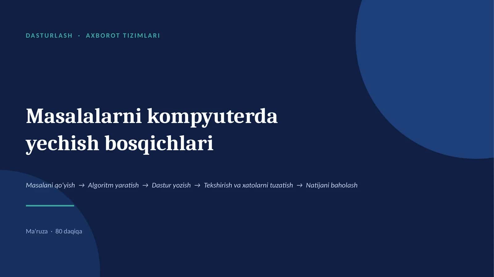 DASTURLASH· AXBOROTTIZIMLARI 1
