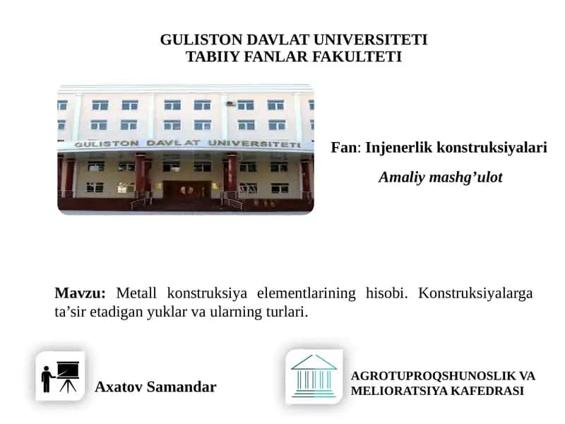 Metall konstruksiyalar 1