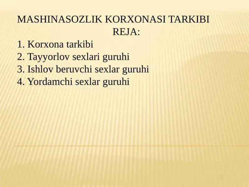 MASHINASOZLIK KORXONASITARKIBI 1