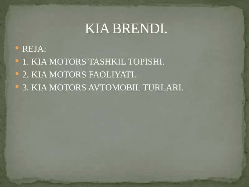 KIA MOTORS 1
