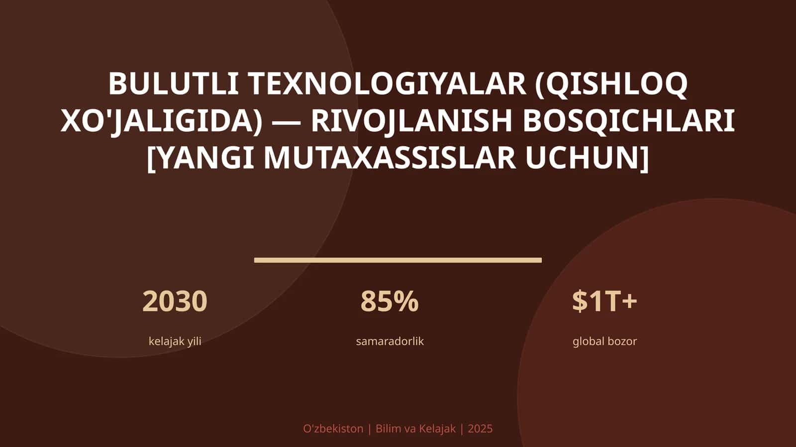 Bulutli texnologiyalar (qishloq xo'jaligida) — rivojlanish bosqichlari [yangi mutaxassislar uchun] 1