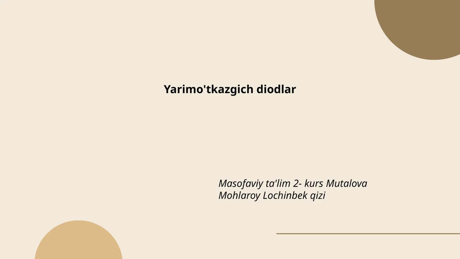 Yarimo'tkazgich diodlar 1