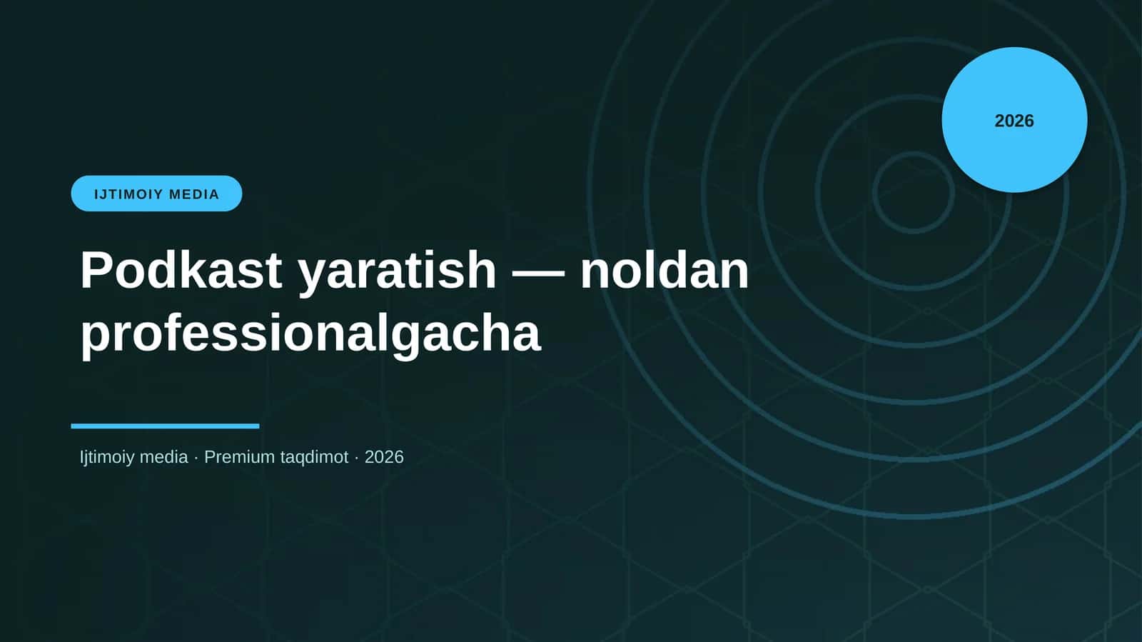 Podkast yaratish — noldan professionalgacha 1