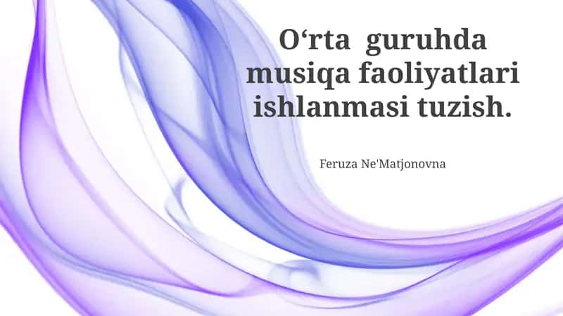Musiqa va Harakat Mashqlari 1