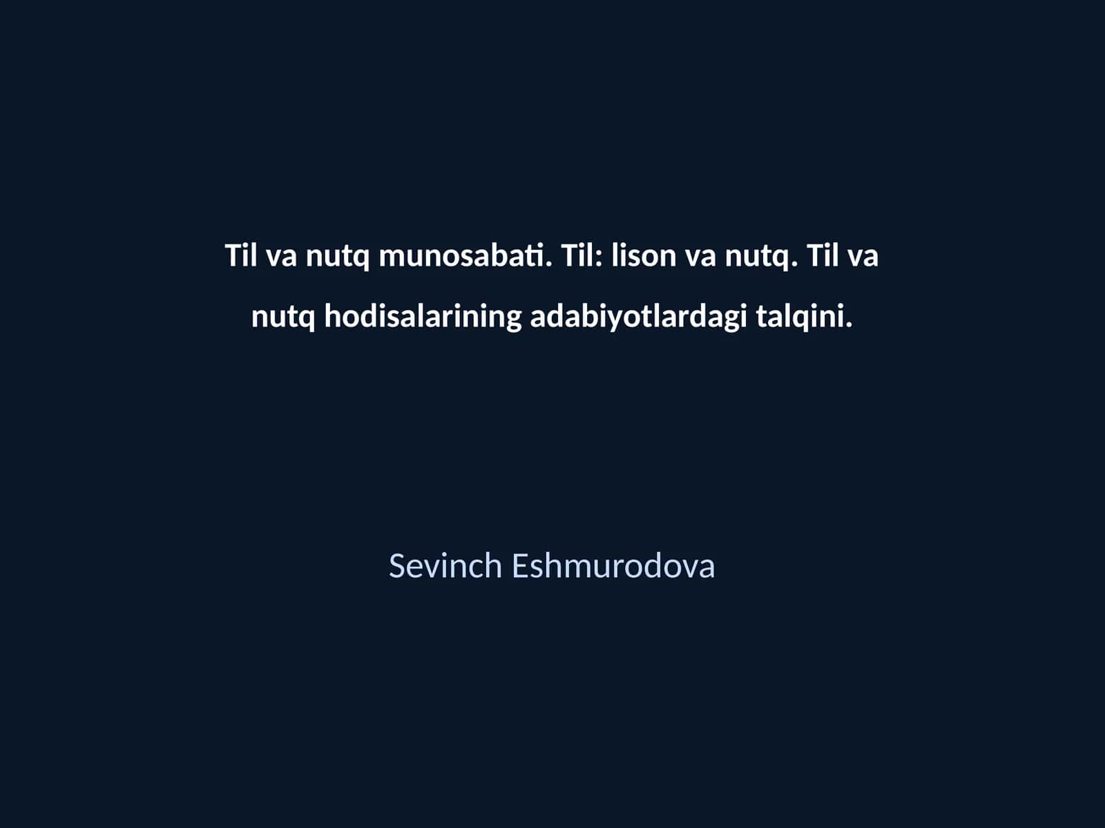 Til va nutq munosabati 1