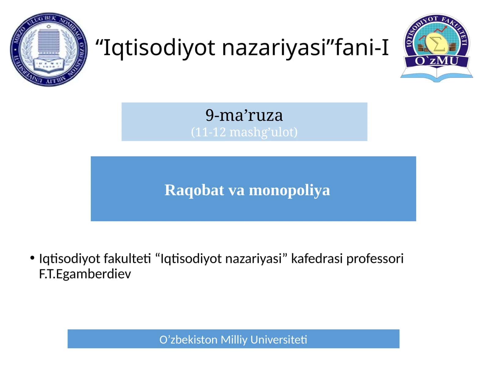 Raqobat va Monopoliya 1