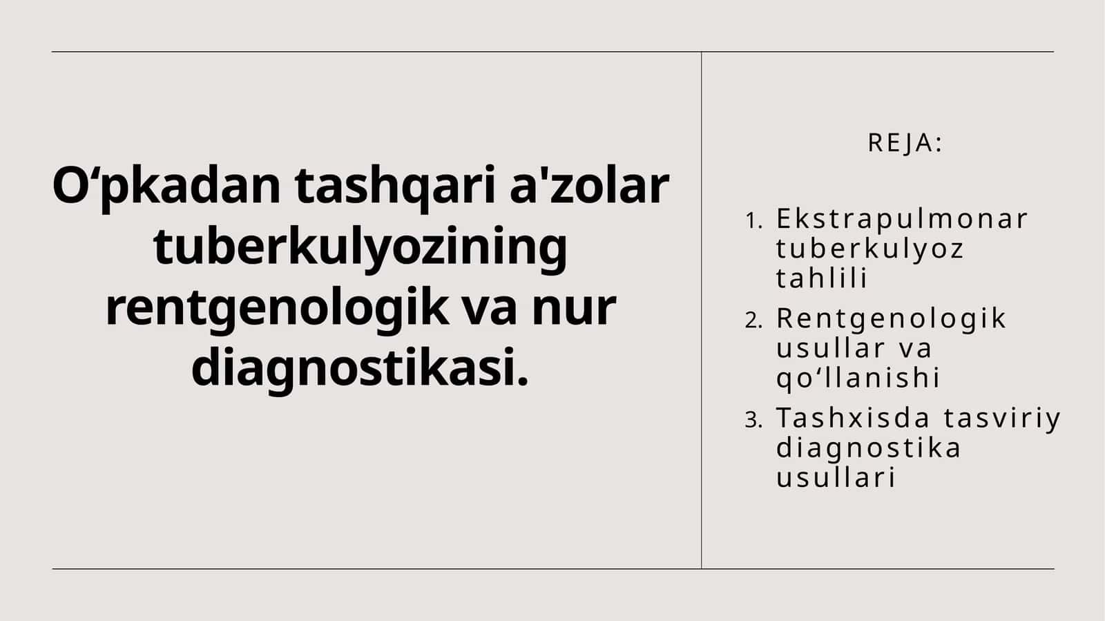 O‘pkadan tashqari a'zolar tuberkulyozining rentgenologik va nur diagnostikasi 1