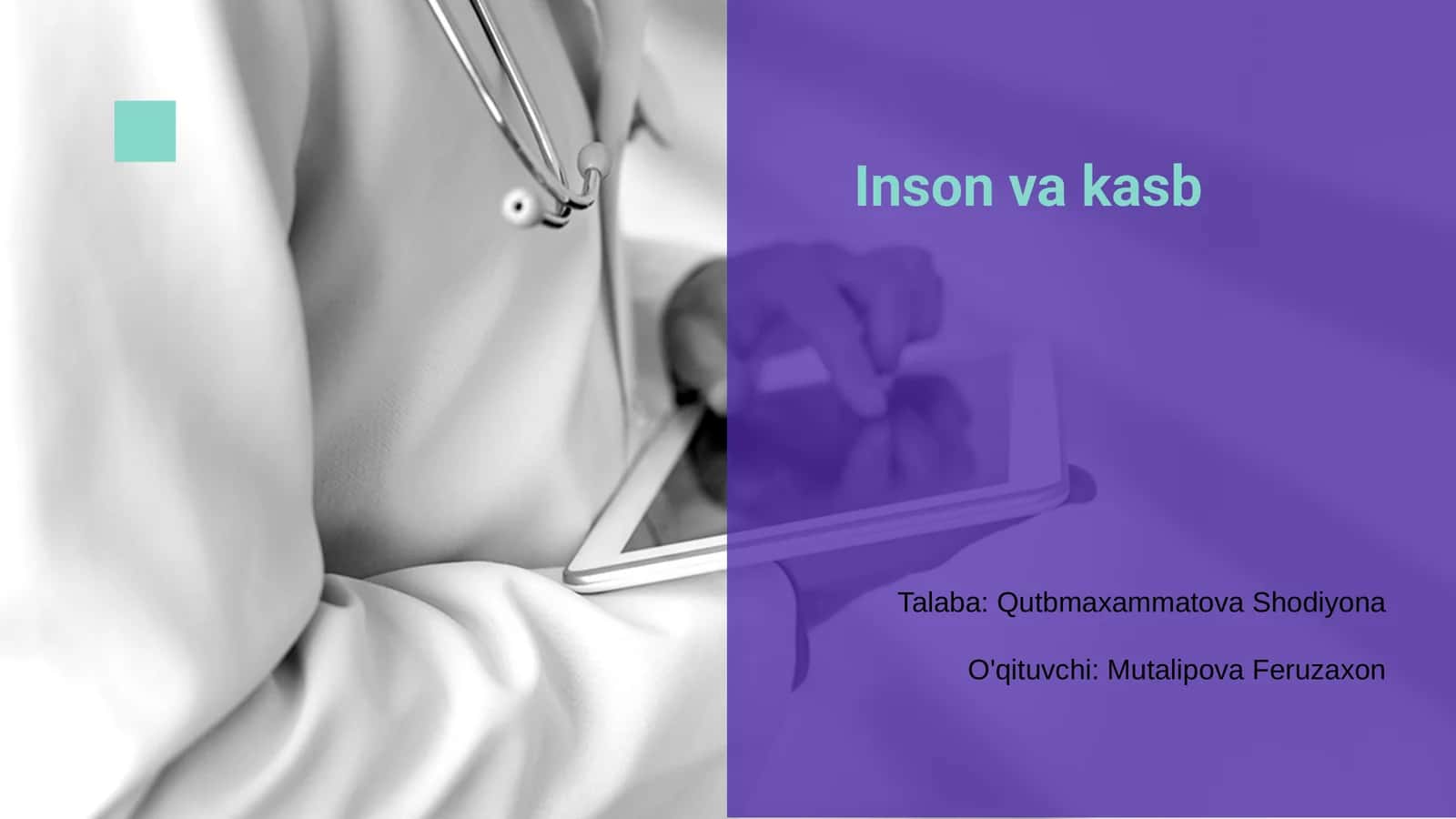 Inson va kasb 1