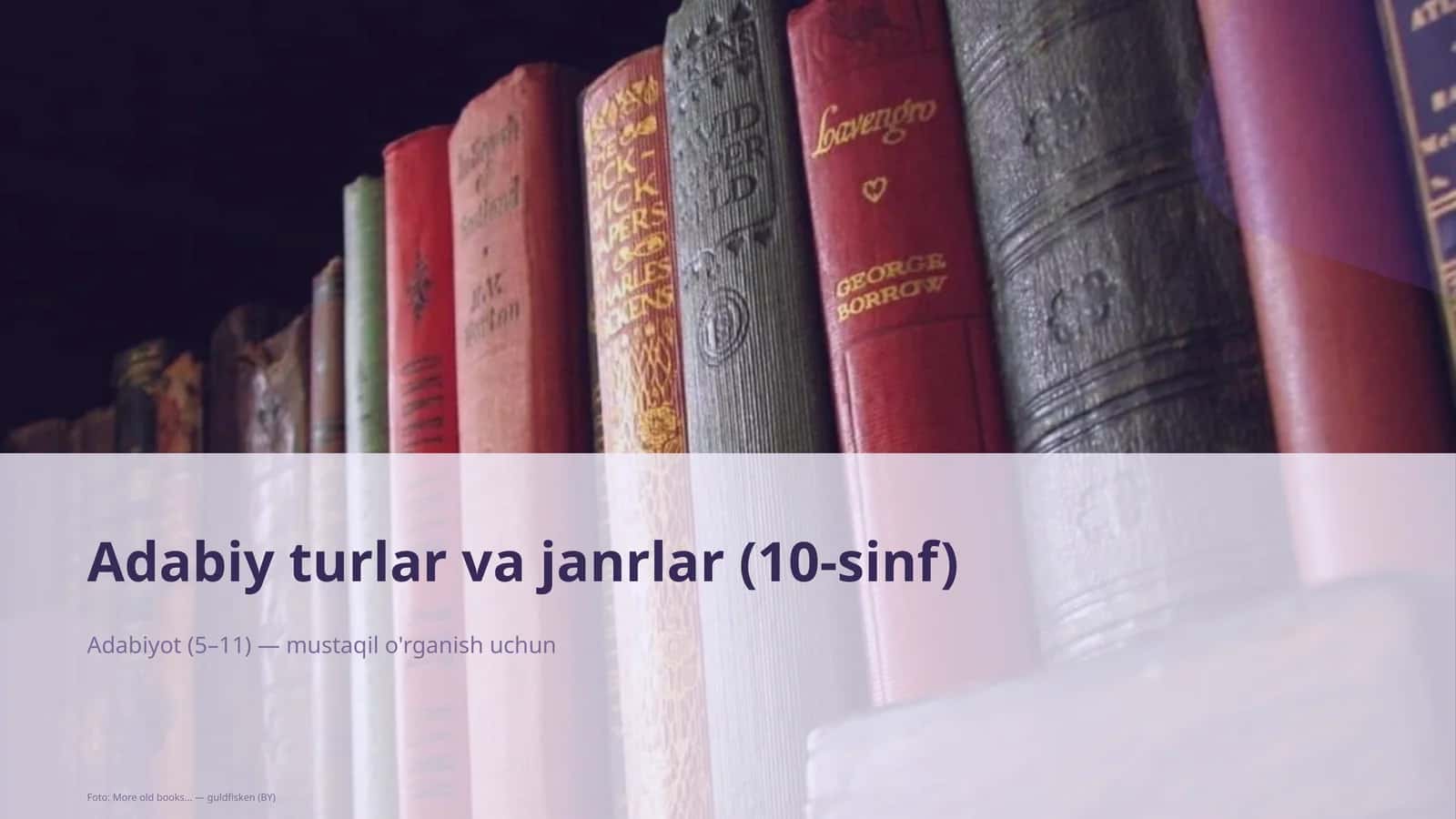 Adabiy turlar va janrlar (10-sinf) 1