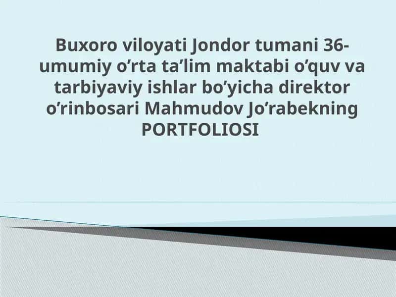 Jondor tumani 36-umumiy o’rta ta’lim maktabi 1