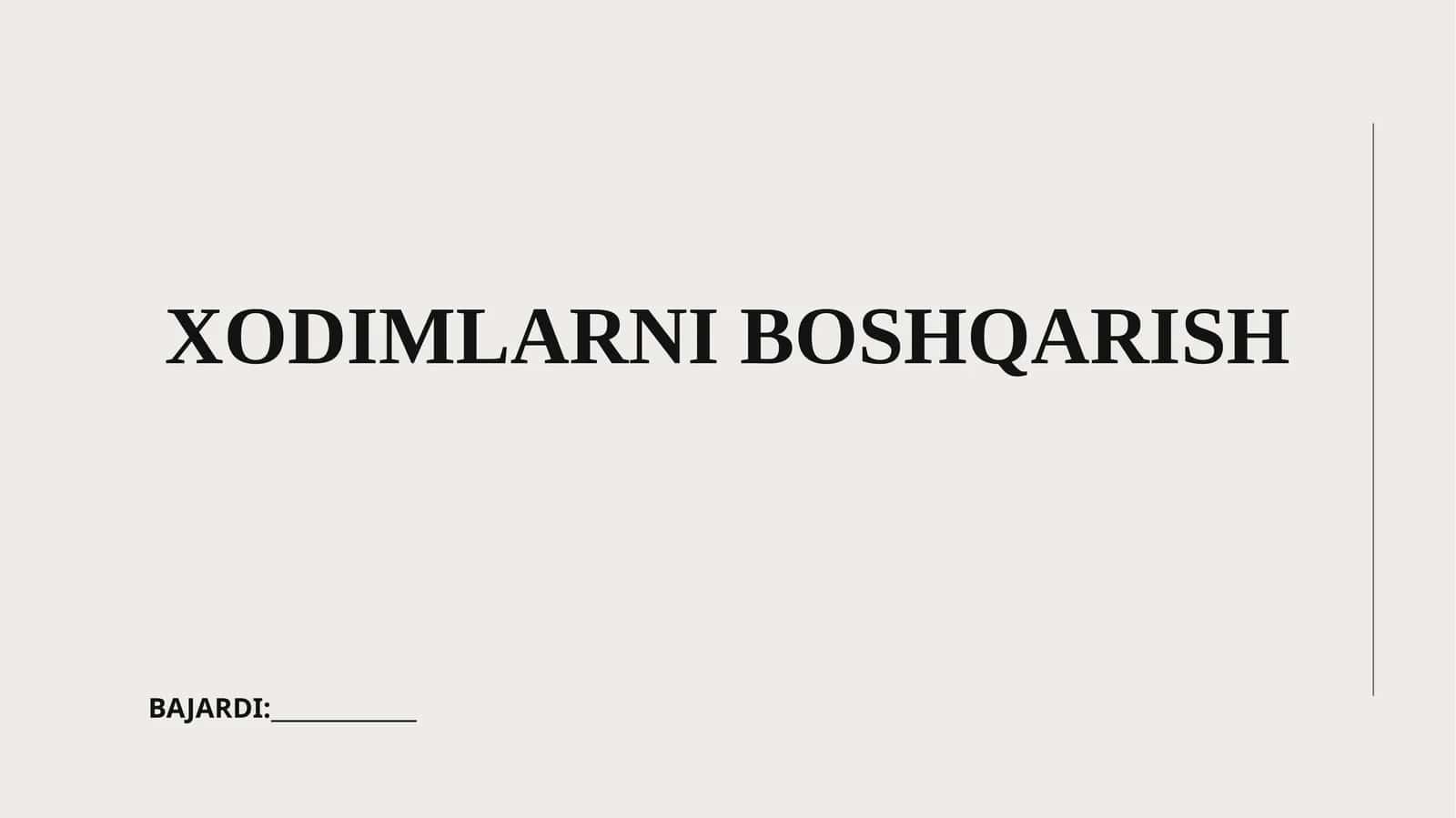 Xodimlarni boshqarish 1