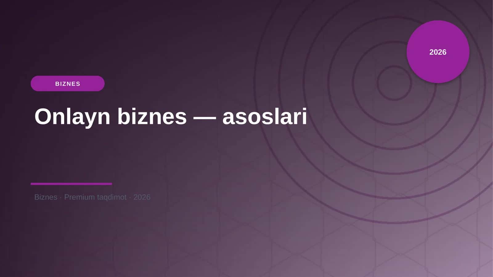 Onlayn biznes — asoslari 1