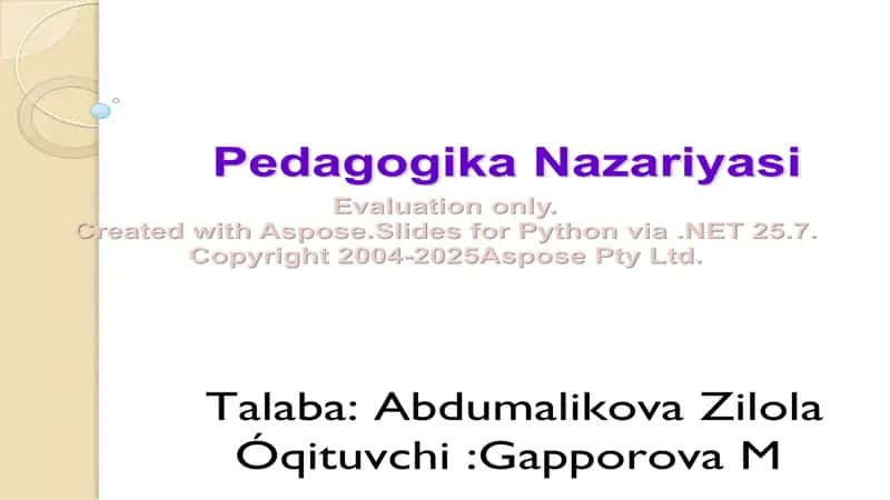 Pedagogika Nazariyasi 1
