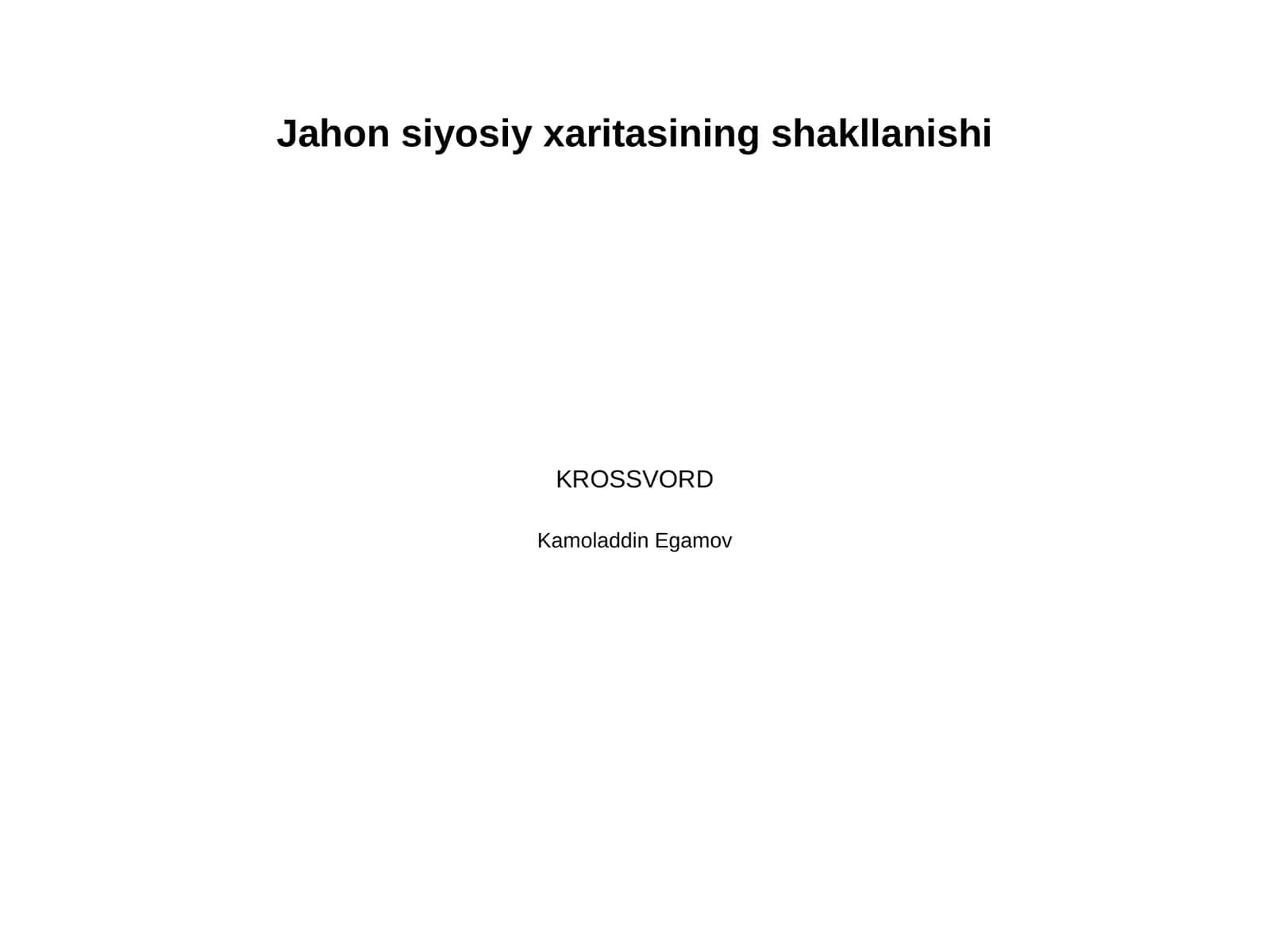 jaxon siyosiy xaritasi shakillanish mavzusida 1