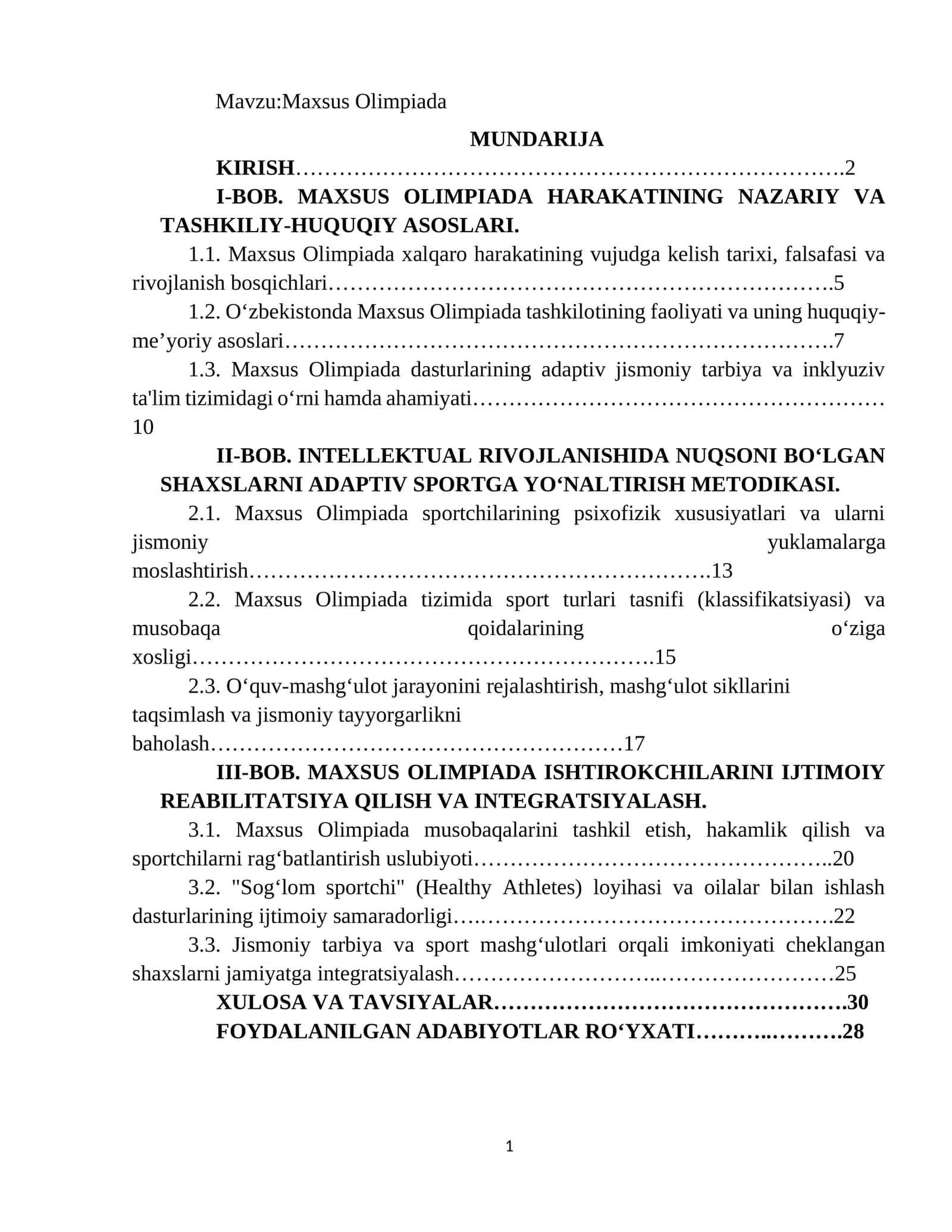 Maxsus Olimpiada 1
