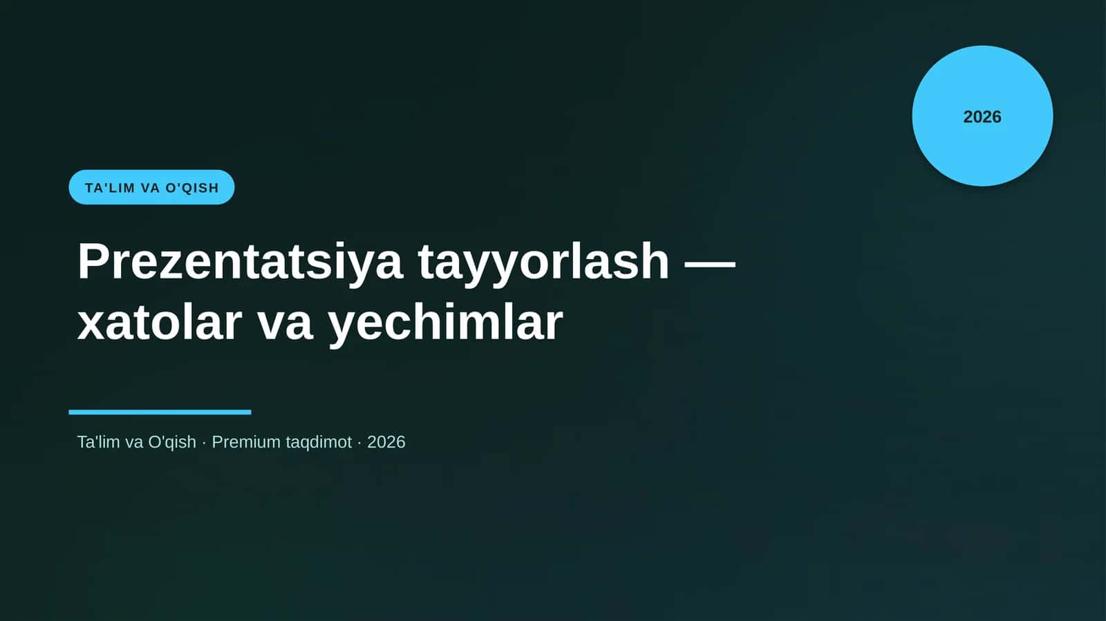 Prezentatsiya tayyorlash — xatolar va yechimlar 1