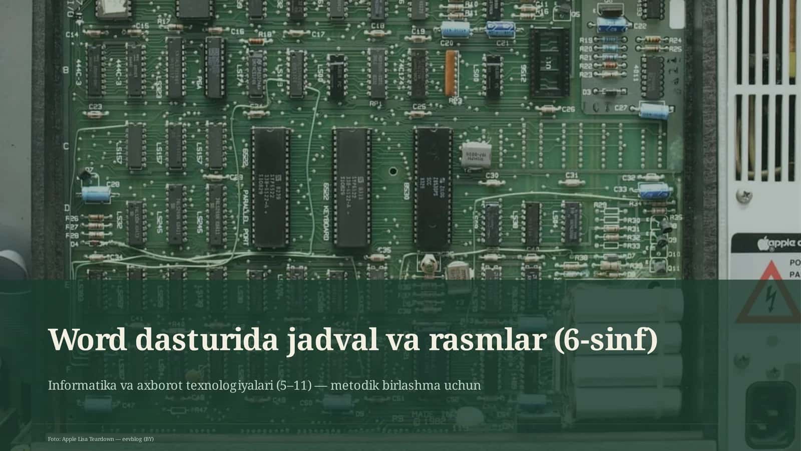 Word dasturida jadval va rasmlar (6-sinf) 1