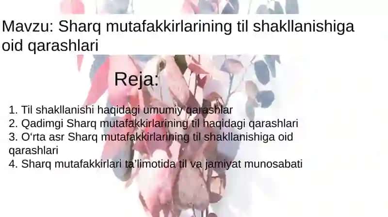 Sharqmutafakkirlarining til shakllanishi