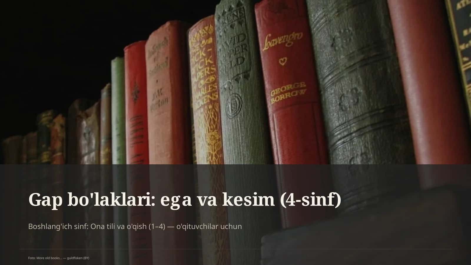 Ona tili va o'qish (1–4) — o'qituvchilar uchun 1