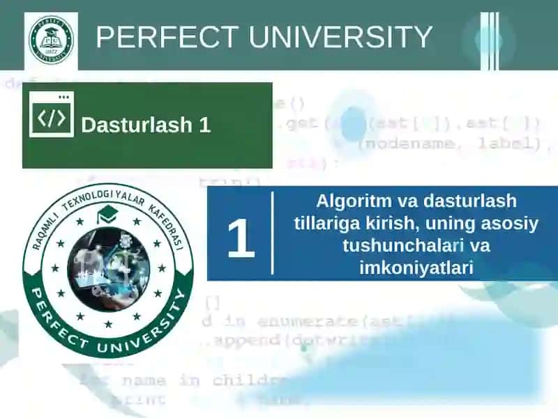 Dasturlash 1