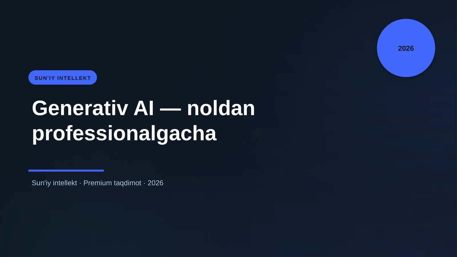 Generativ AI — noldan professionalgacha 1