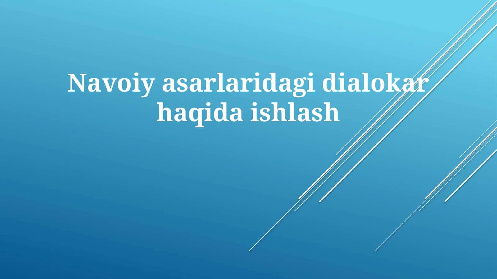 Navoiy asarlaridagi dialoglarning tilviy xususiyatlari 1