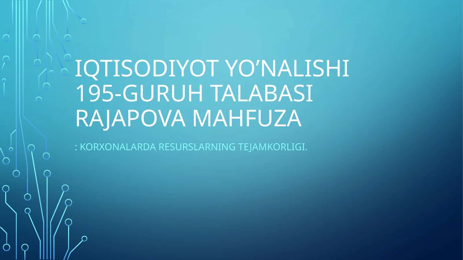 Ishlab chiqarish samaradorligi 1
