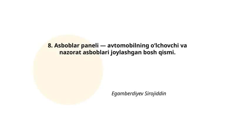Asboblar paneli 1