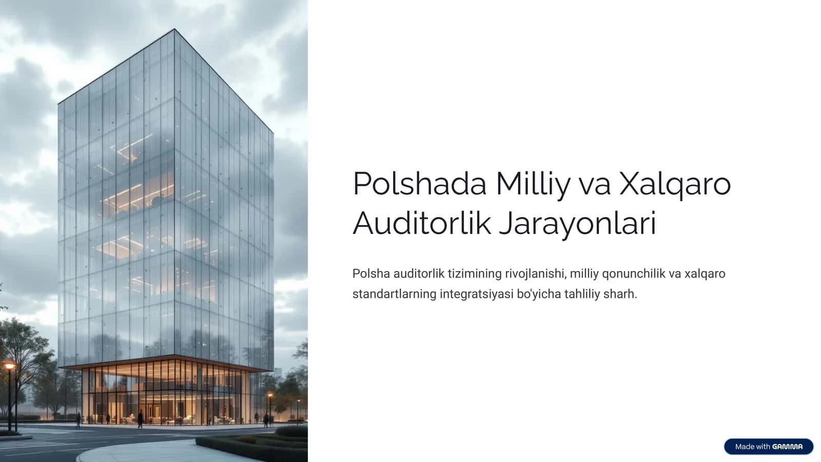 Polshada Milliy va Xalqaro Auditorlik Jarayonlari 1