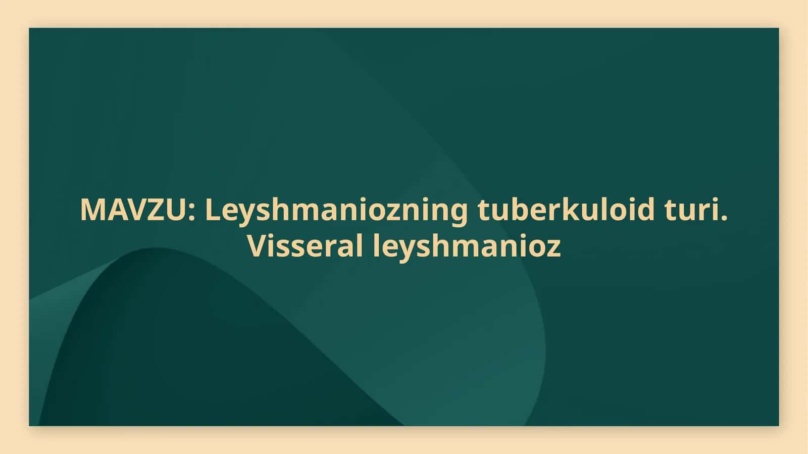 Leyshmaniozning tuberkuloid turi. Visseral leyshmanioz 1