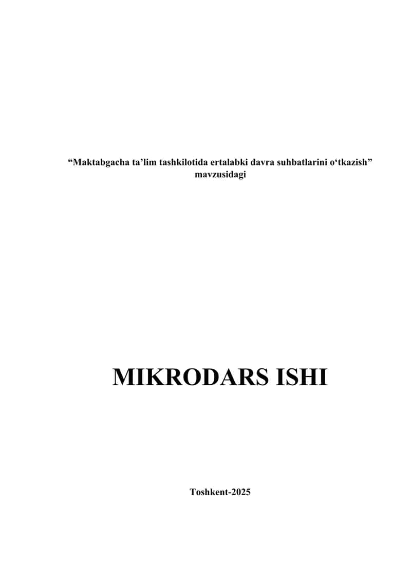 Maktabgacha ta’lim tashkilotida ertalabki davra suhbatlarini oʻtkazish 1
