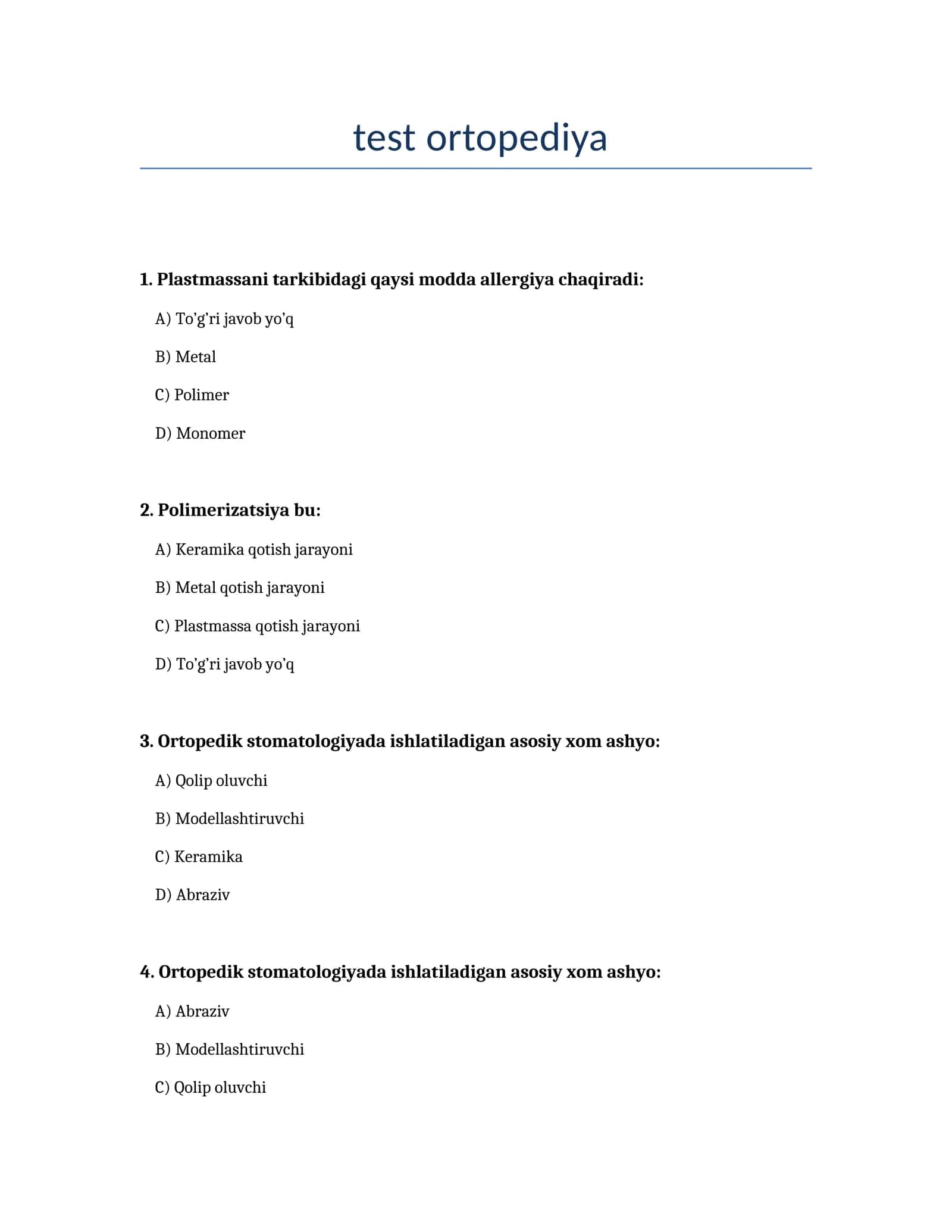 Test Ortopediya 1