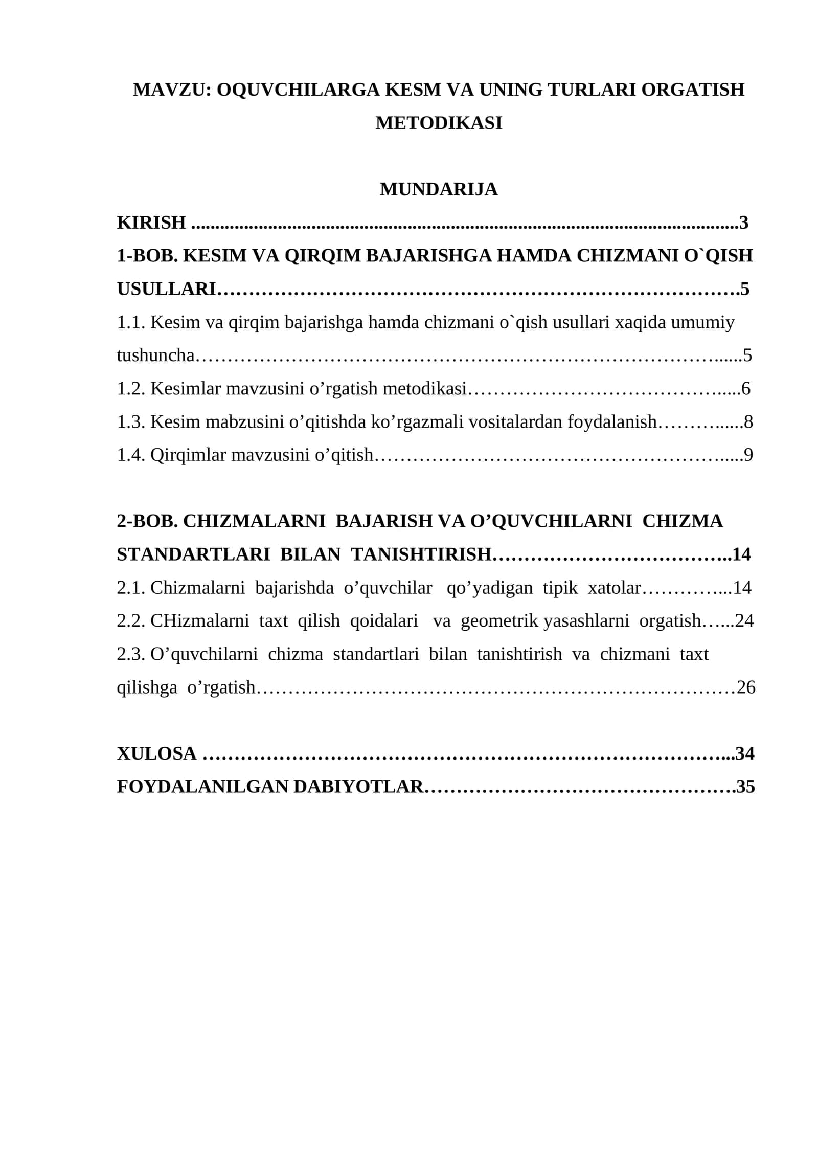 O’QUVCHILARGA KESM VA UNING TURLARI ORGATISH METODIKASI 1