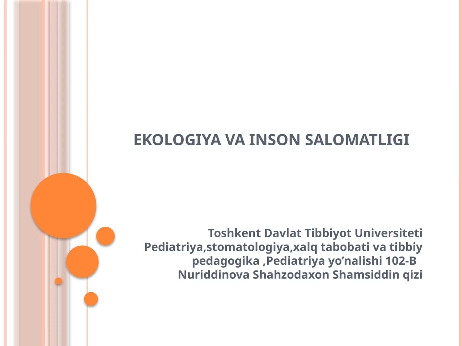 Ekologiya va inson salomatligi 1