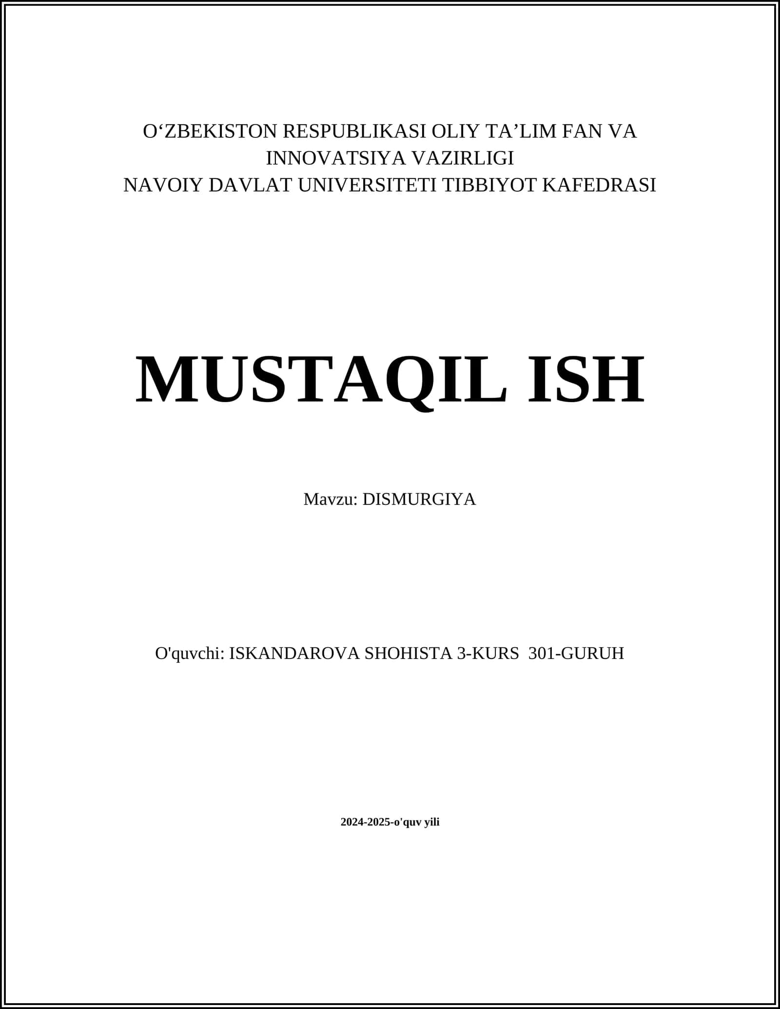 DISMURGIYA 1