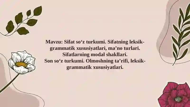 Sifatso‘zturkumi 1