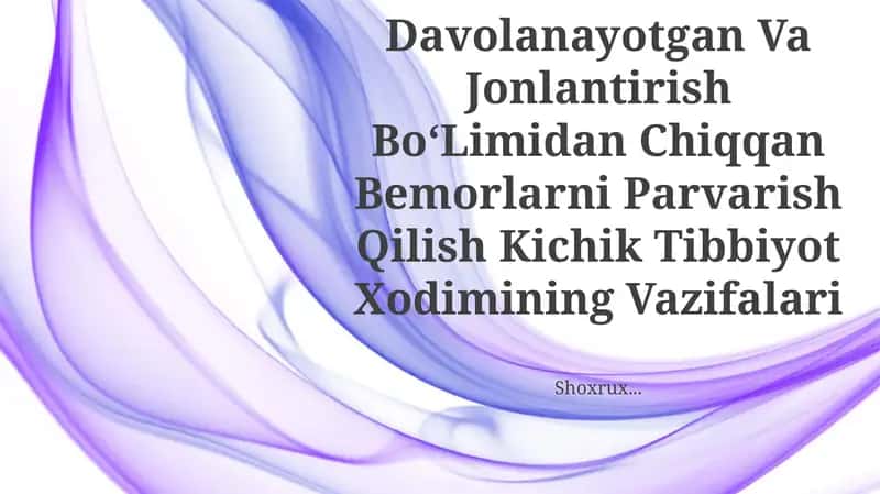 Parvarish Kichik Tibbiyot Xodimi 1