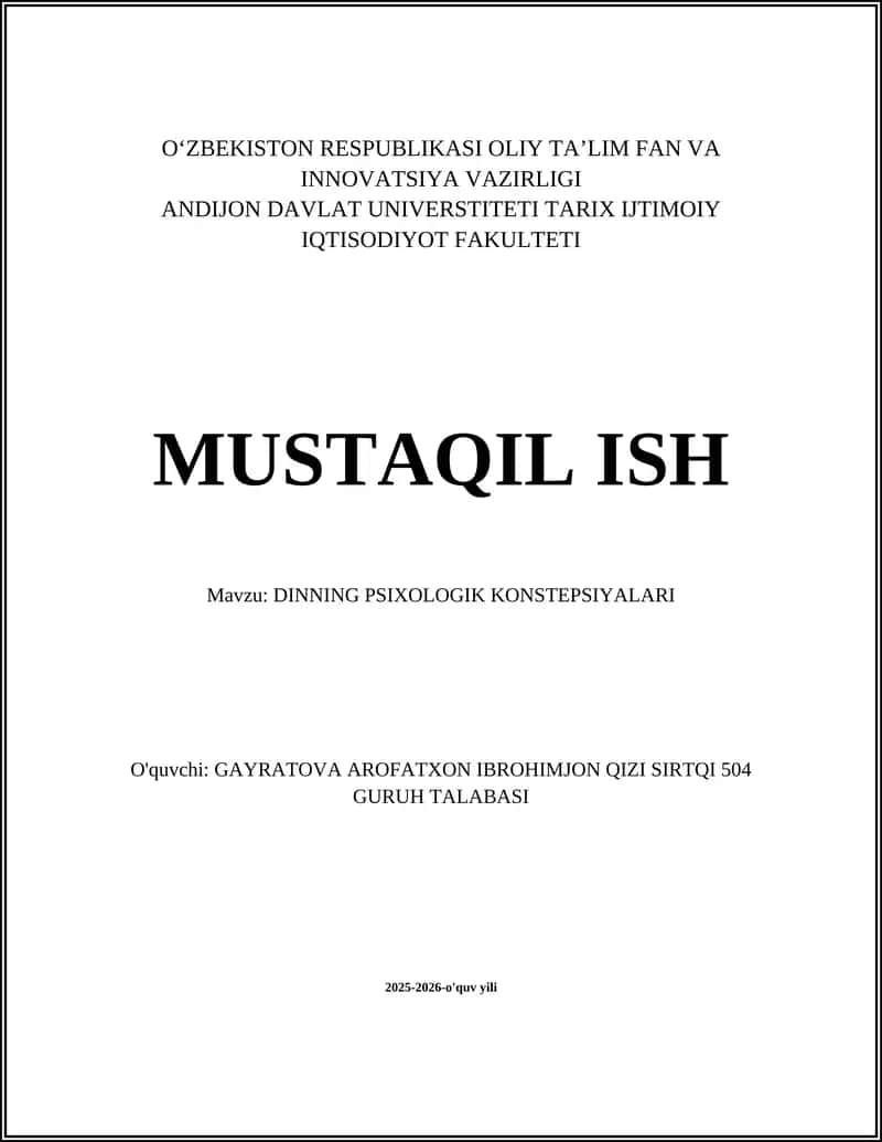 DINNING PSIXOLOGIK KONSTEPSIYALARI 1