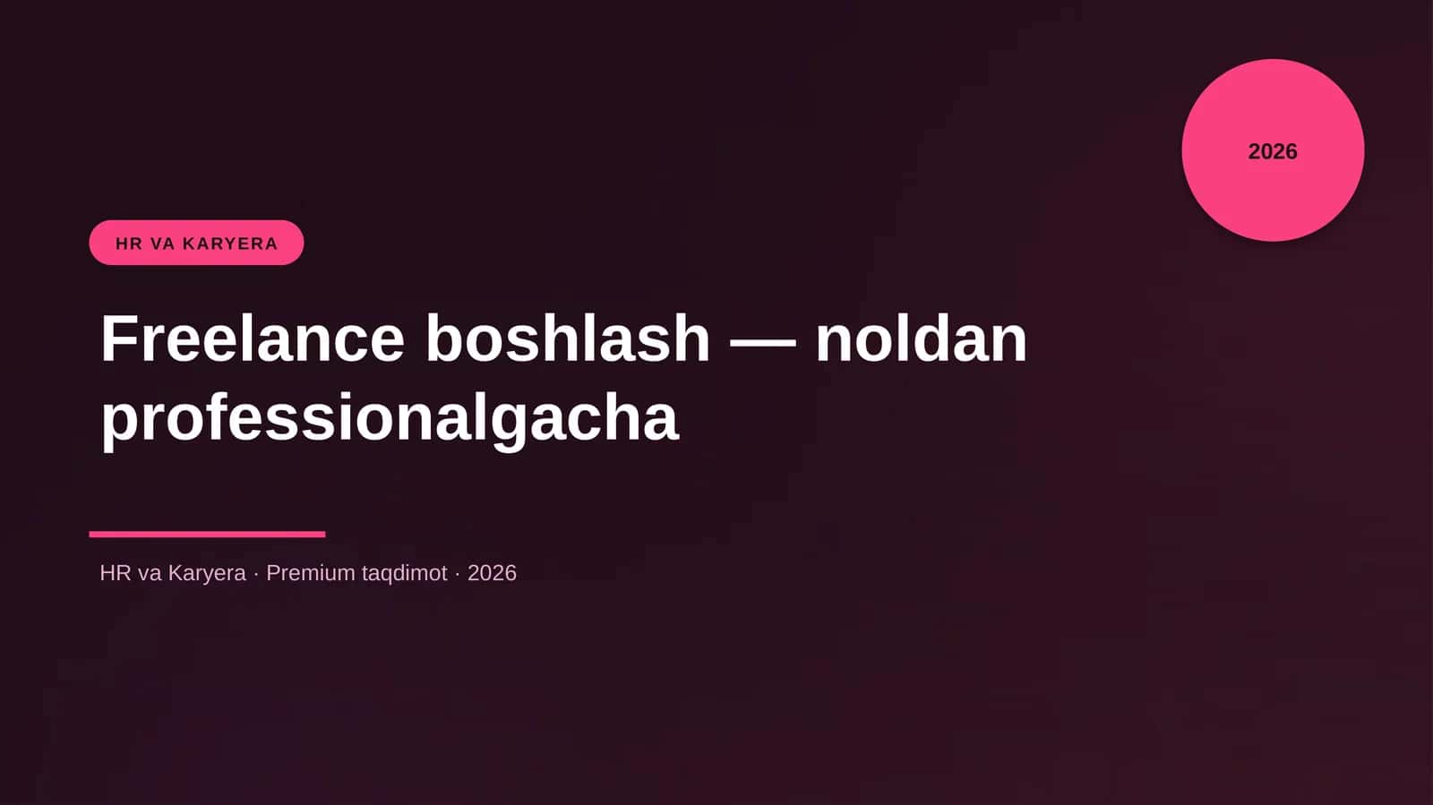 Freelance boshlash — noldan professionalgacha 1