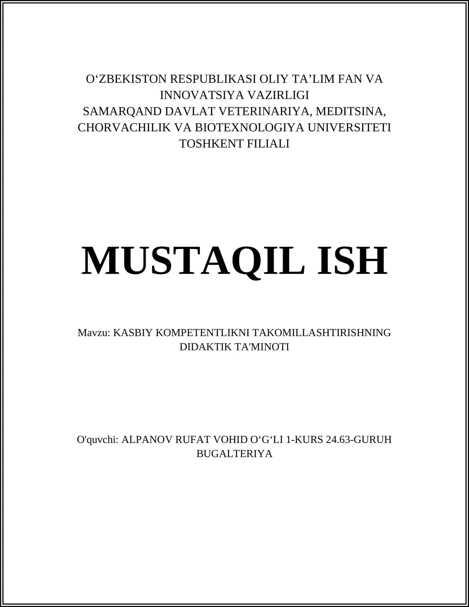 KASBIY KOMPETENTLIKNI TAKOMILLASHTIRISHNING DIDAKTIK TA'MINOTI 1