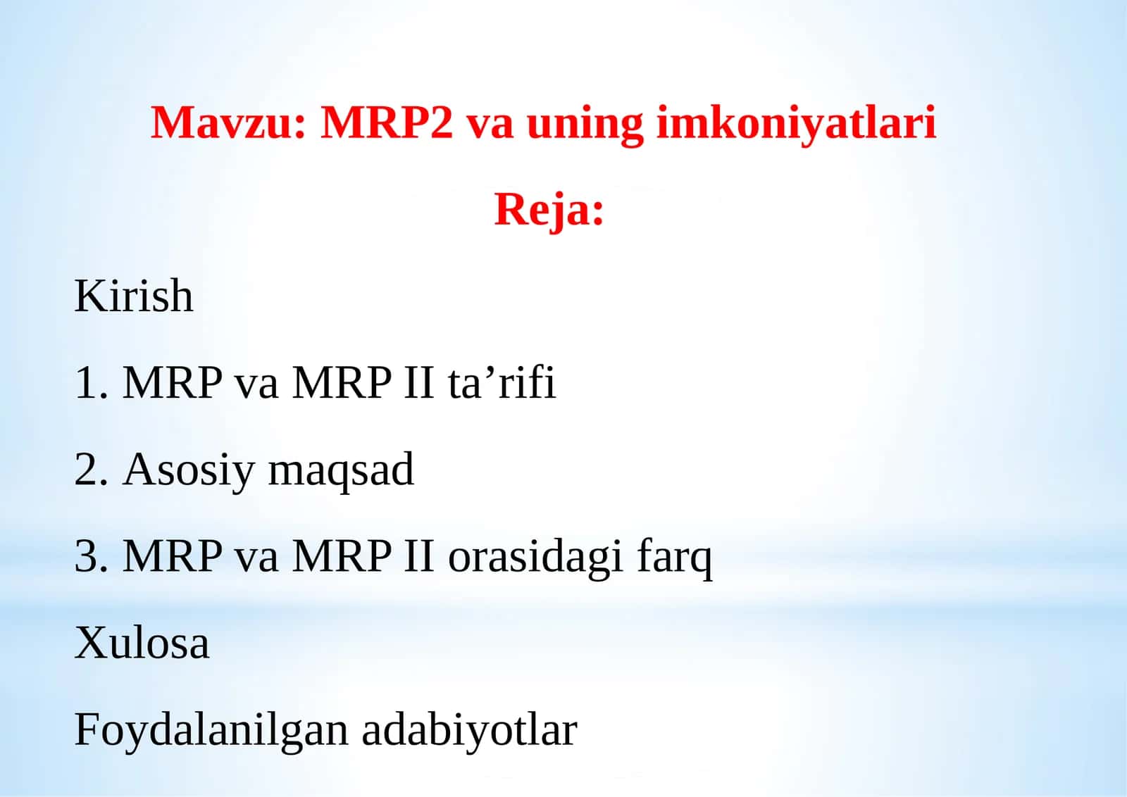 MRP va MRP II ta’rifi 1