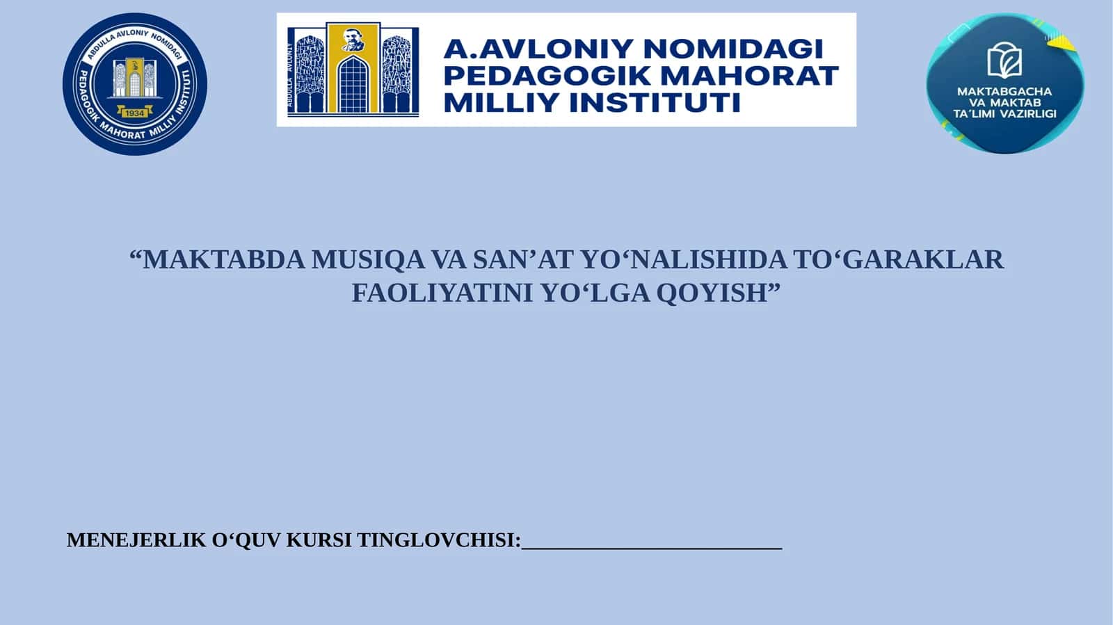 MAKTABDA MUSIQA VA SAN’AT YO‘NALISHIDA TO‘GARAKLAR FAOLIYATINI YO‘LGA QOYISH. 1