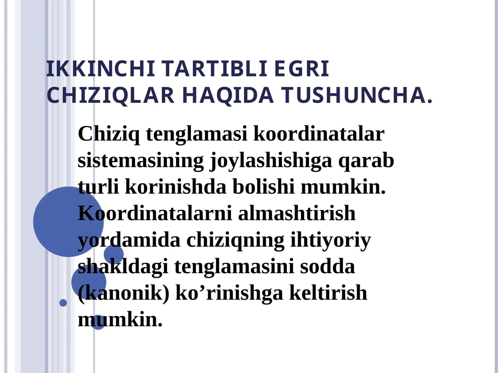 Ikkinchi tartibli egri chiziq 1
