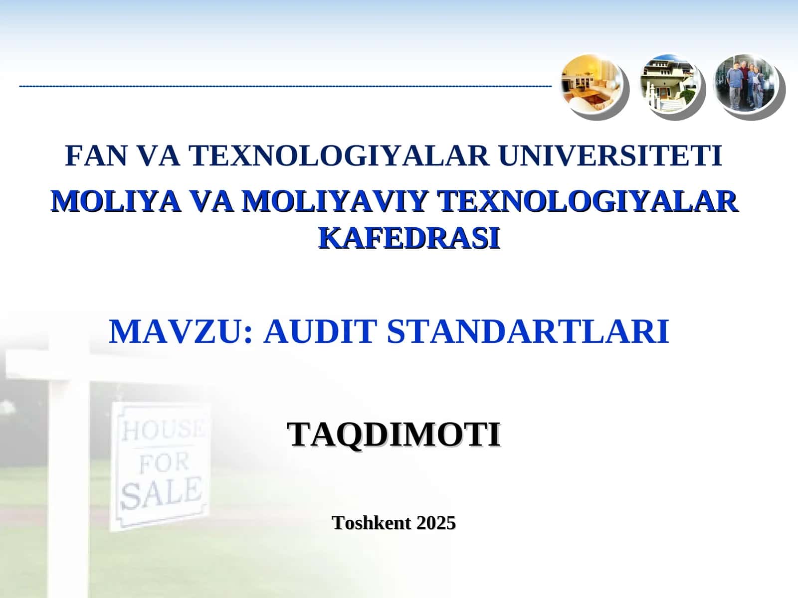 AUDIT STANDARTLARI TAQDIMOTI 1