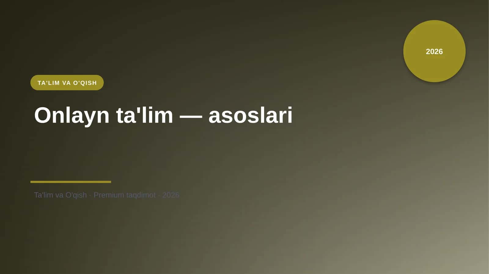 Onlayn ta'lim — asoslari 1