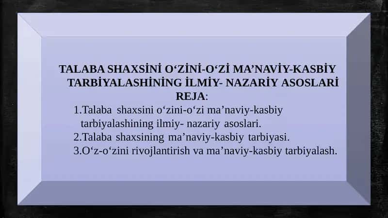 Ma’naviy-Kasbiy Tarbiya 1