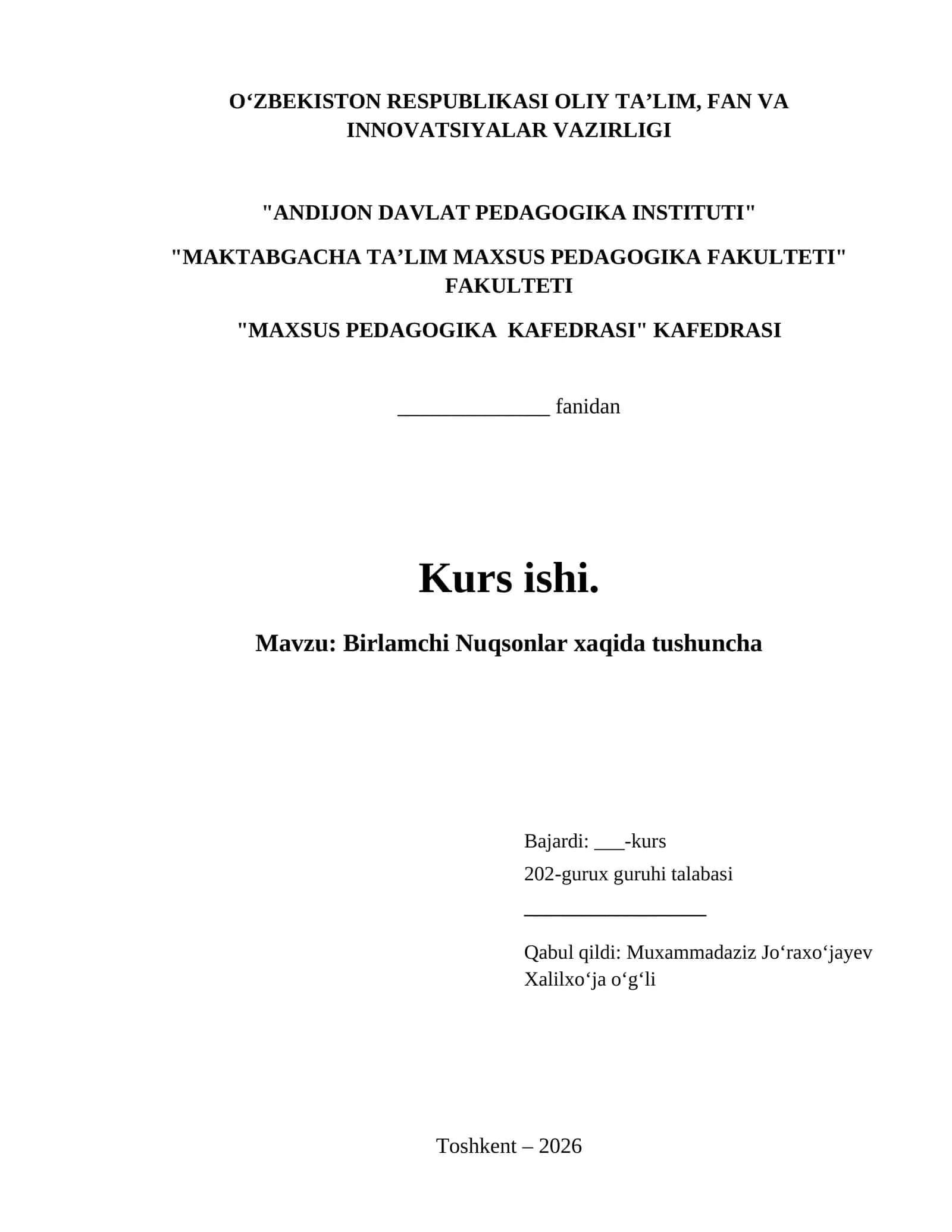 Birlamchi Nuqsonlar xaqida tushuncha 1