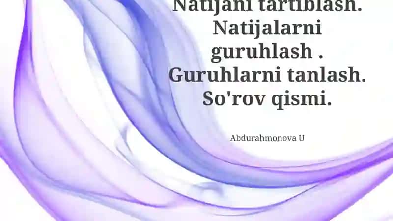 Guruhlash usullari 1