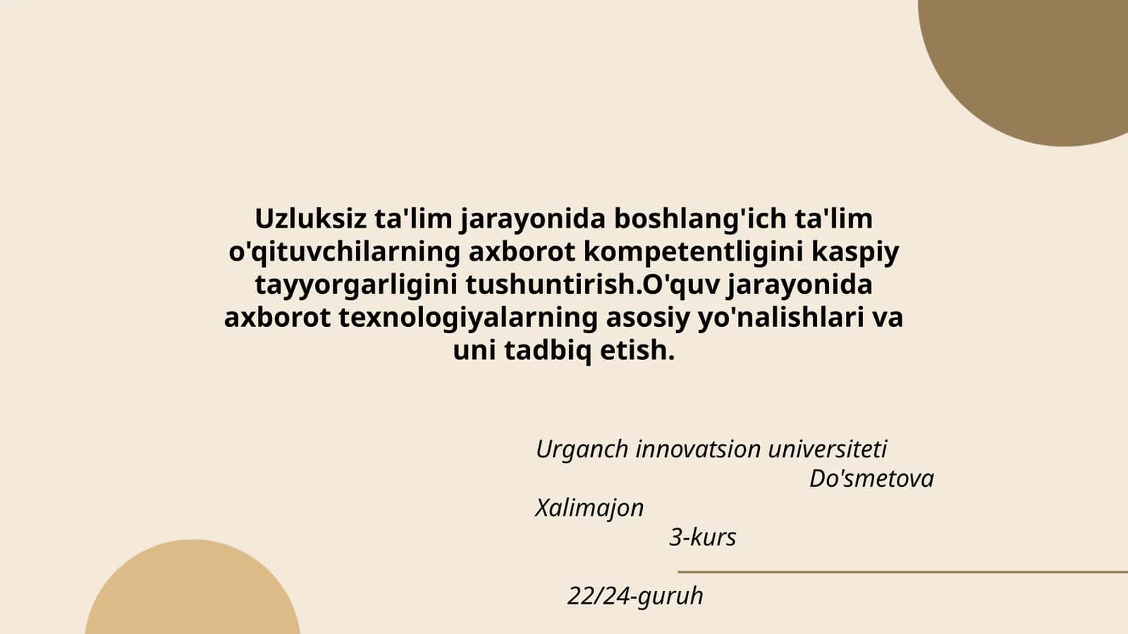 O'quv jarayonida axborot texnologiyalarning kasbiy tayyorlash 1